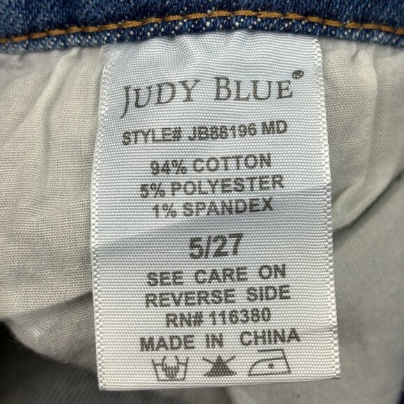 Judy Blue Boyfriend Fit Distressed Women's size 5 Medium Blue Denim Jeans - Picture 3 of 4